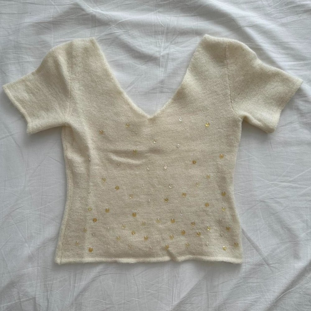 Women's Cream and White Jumper